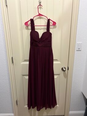 Lulu's Wine Sweetheart Empire Waist Maxi Dress